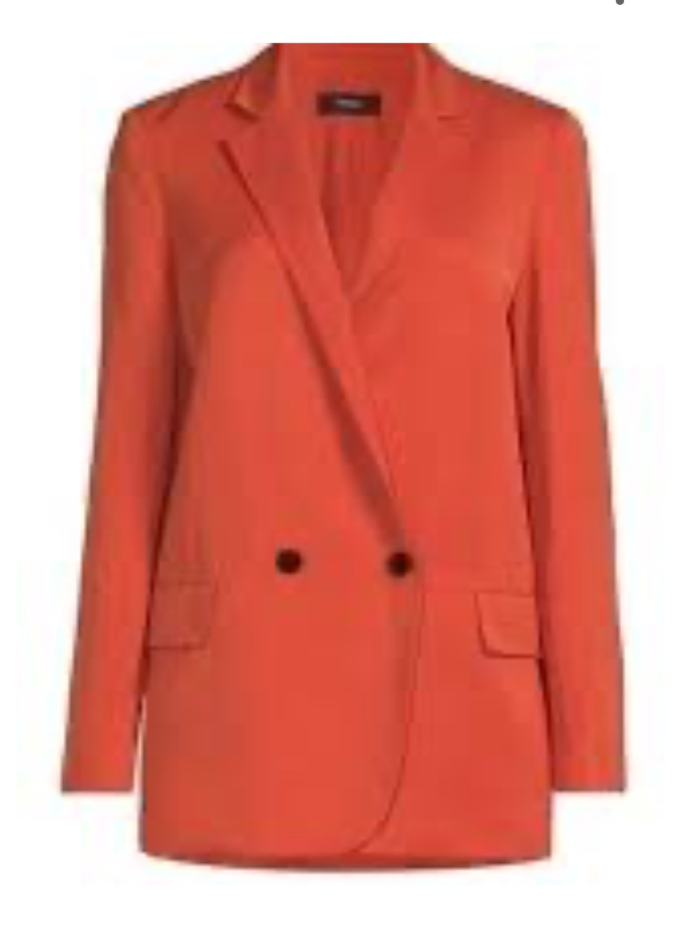 Theory $495 Boxy Linen Bland Oversized Jacket in Rust Orange